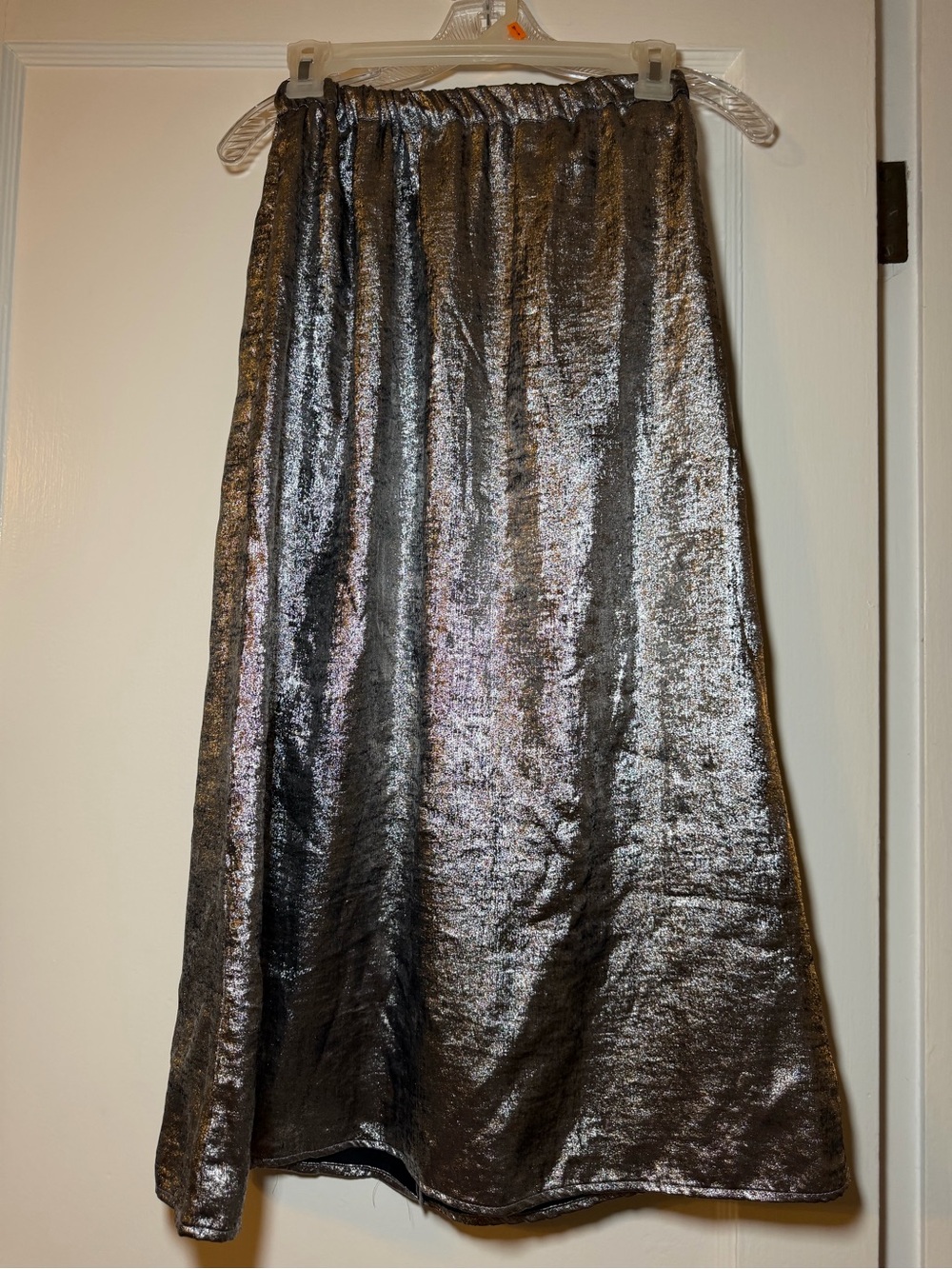Old Navy Metallic Silver Maxi Skirt
